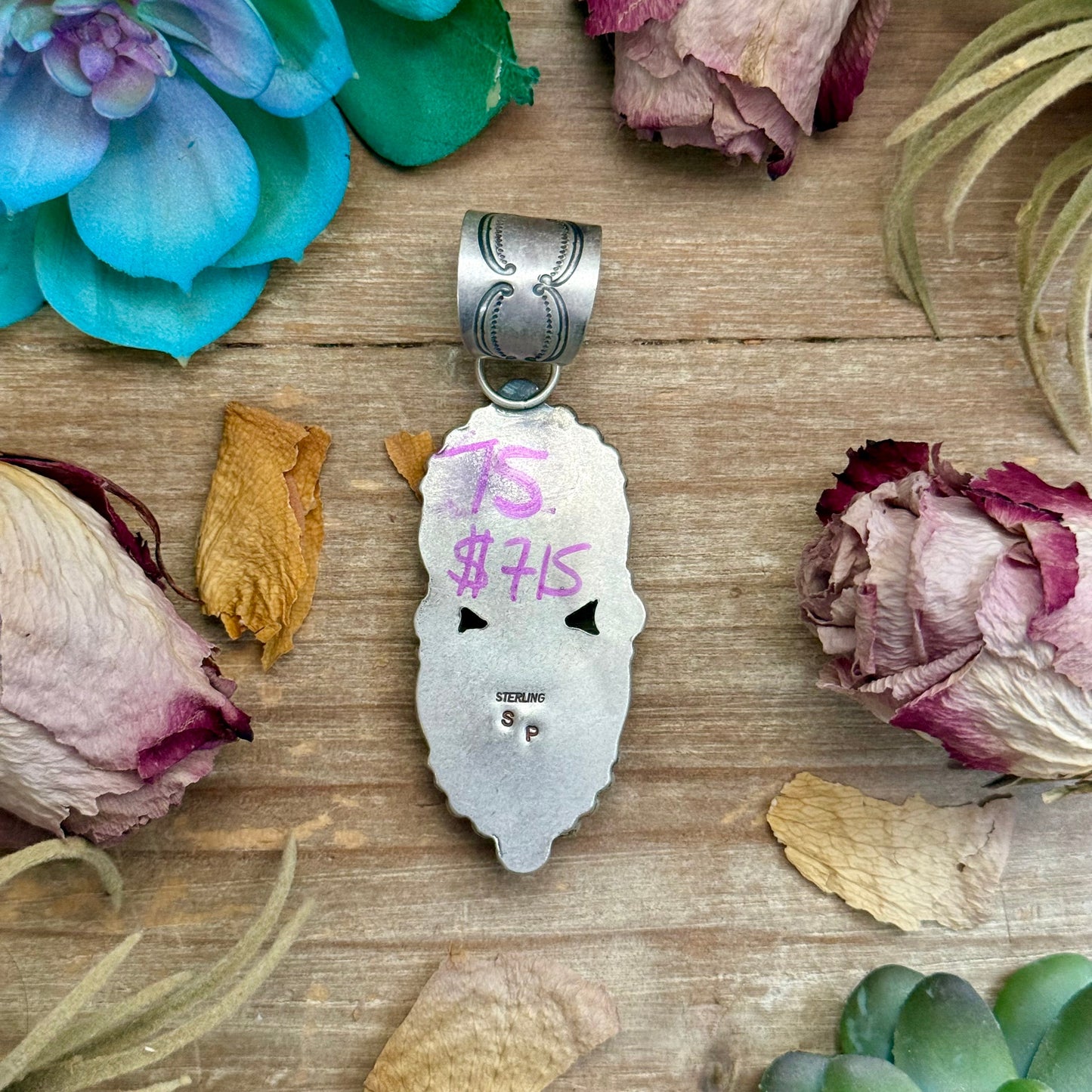 75 - Sterling Silver Pink Conch & Mercury Dime Pendant by Shay Pfeiffer