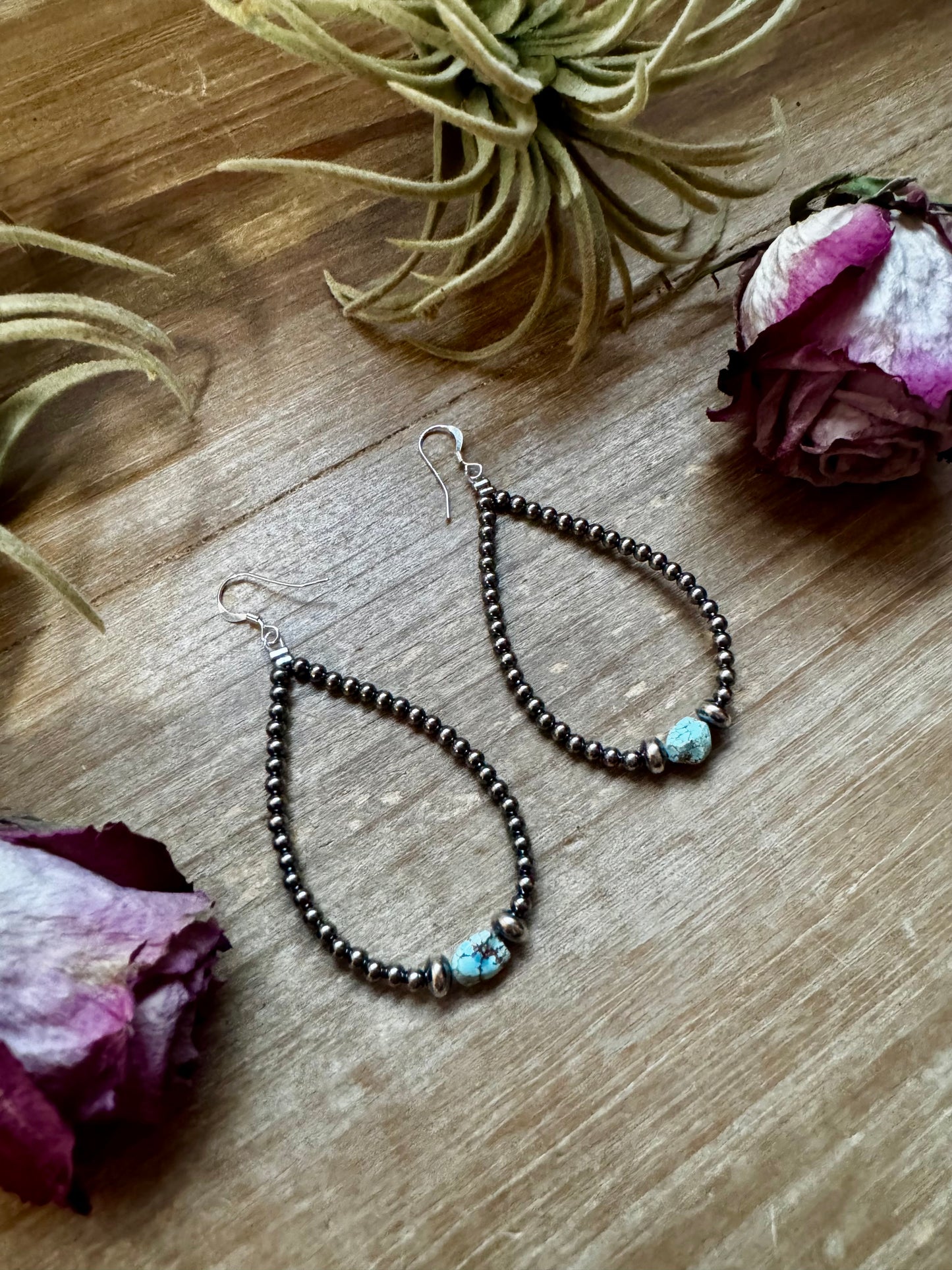 Golden Hill Turquoise Teardrop Earrings – Sterling Silver