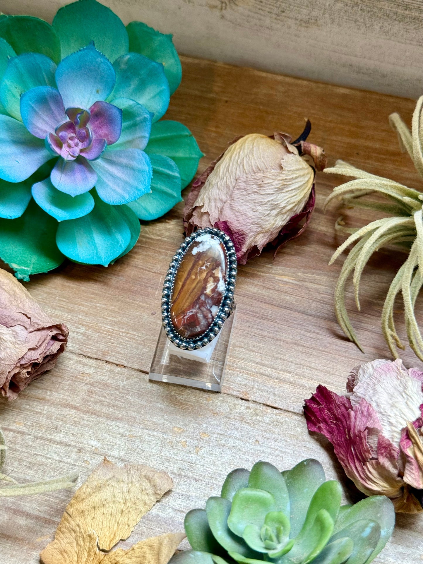 MJ Wild Horse Sterling Silver Ring – Adjustable Oval