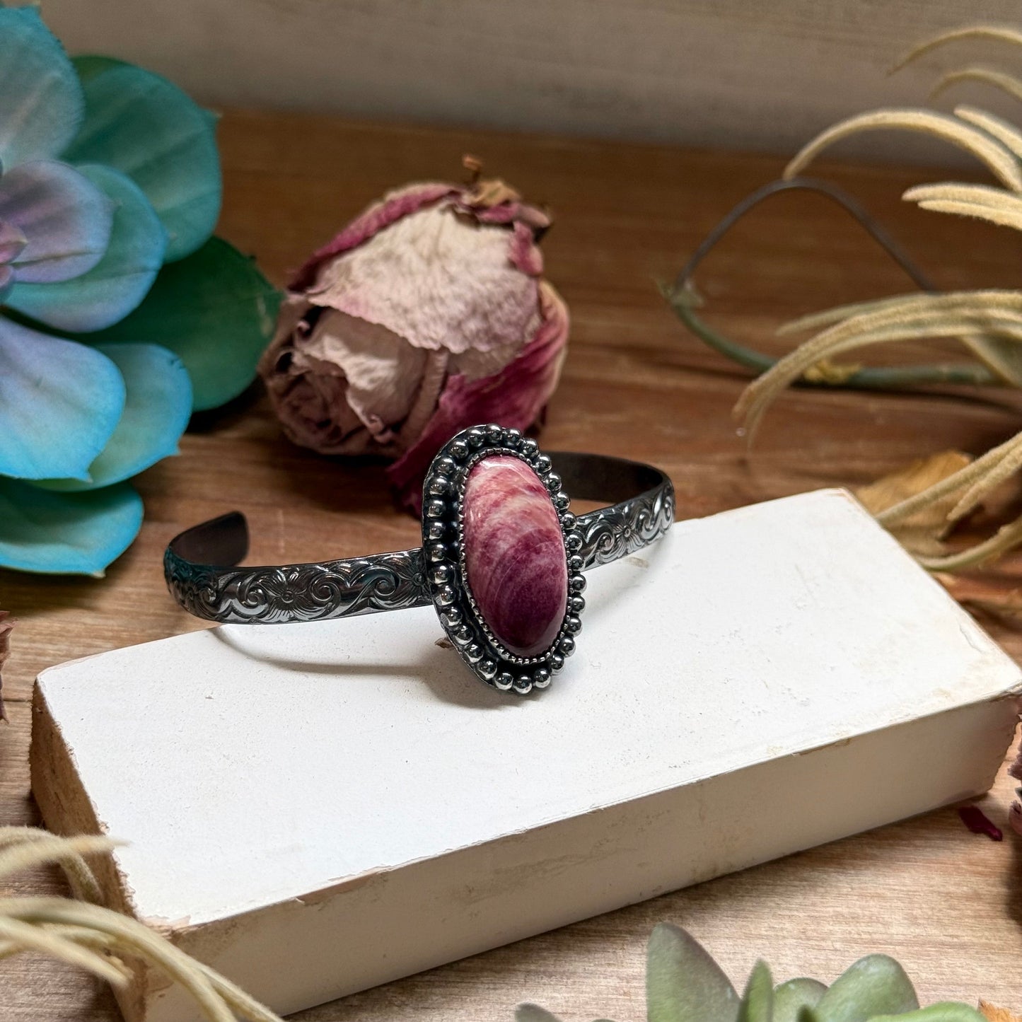 Show moreShow lessMJ Purple Spiny Cuff – Sterling Silver