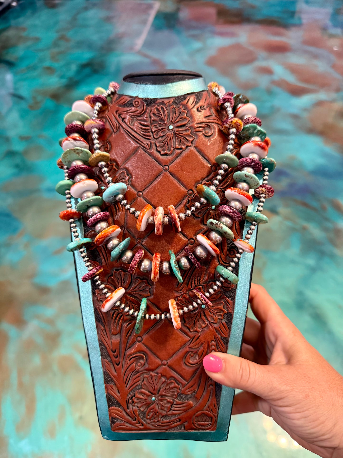 Jaci Stack – Mixed Spiny Oyster & Turquoise Three-Necklace Set