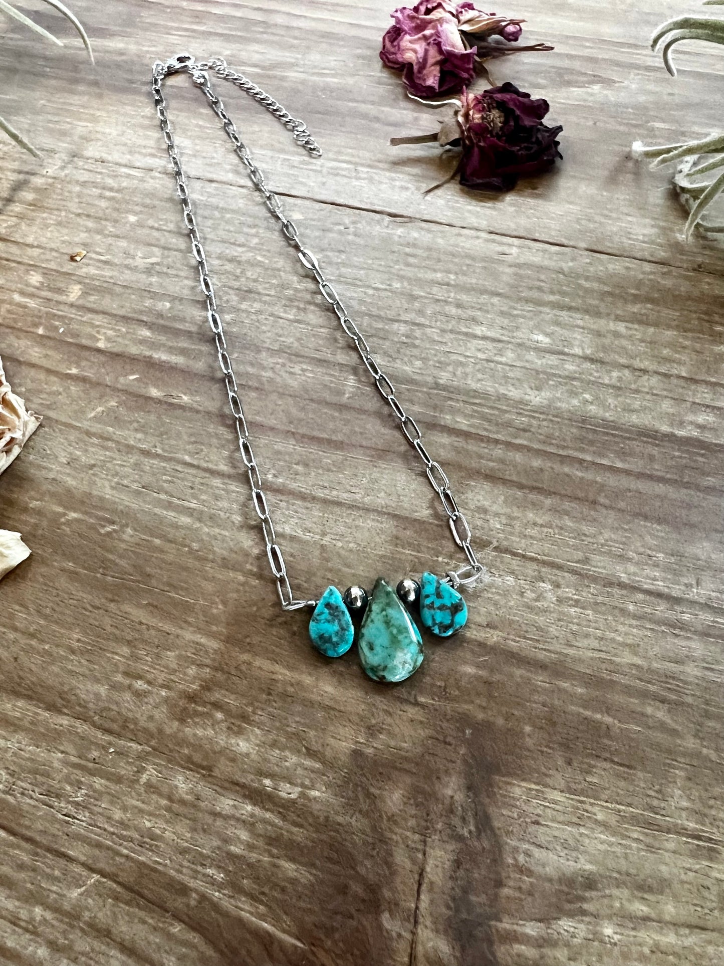 14 inch high quality turquoise and Navajo on chain