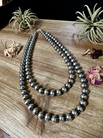 18 to 20 inch 10 mm Sterling Silver Pearls necklace