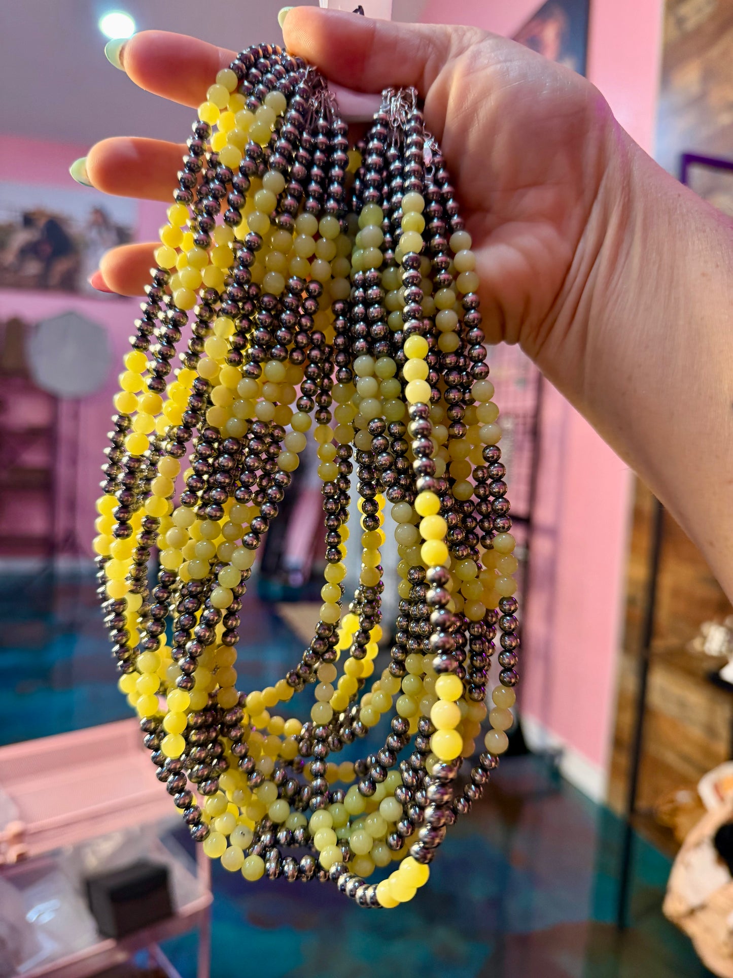 5MM JADE lemond necklace