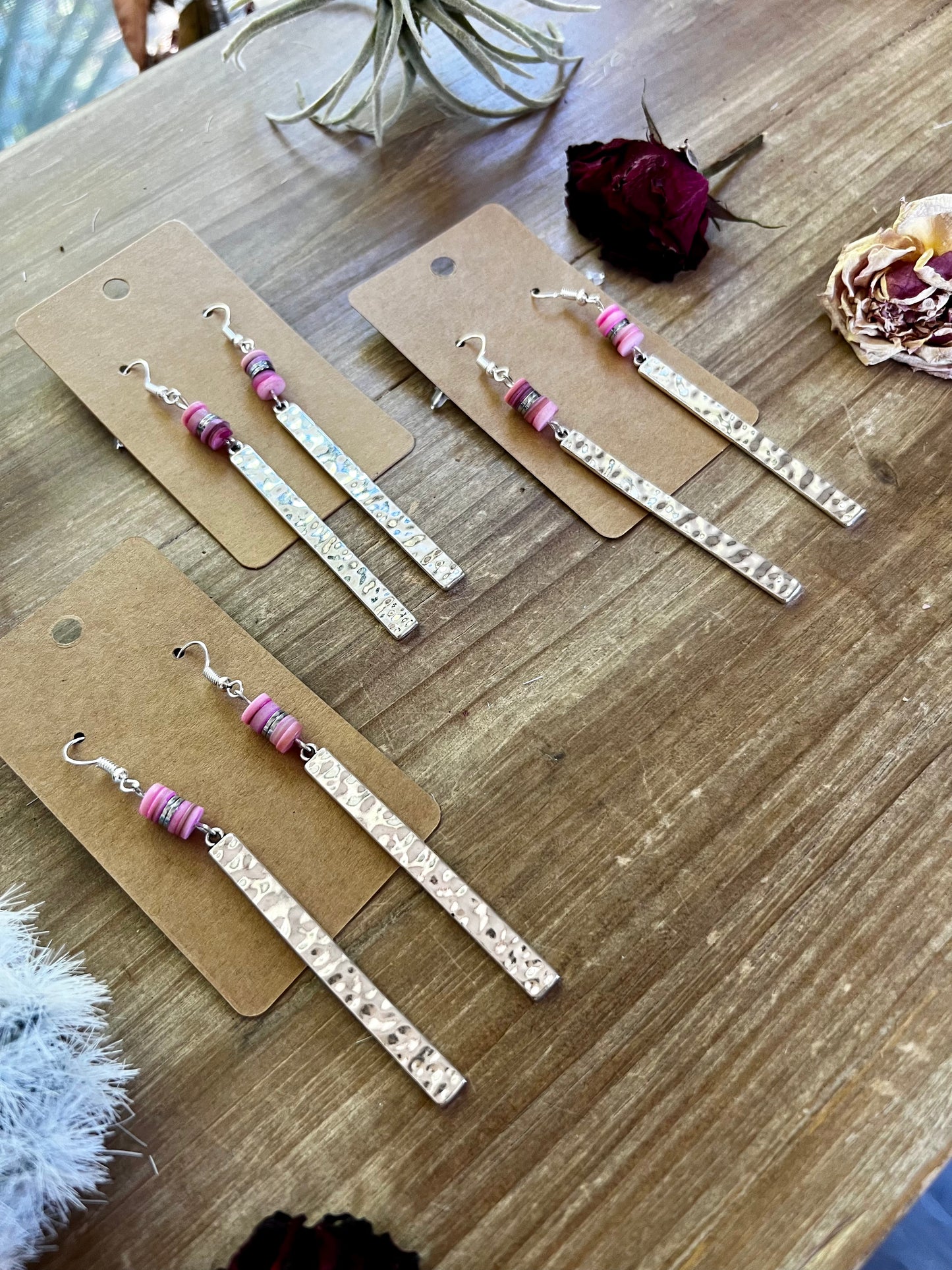 Pink valentines earrings