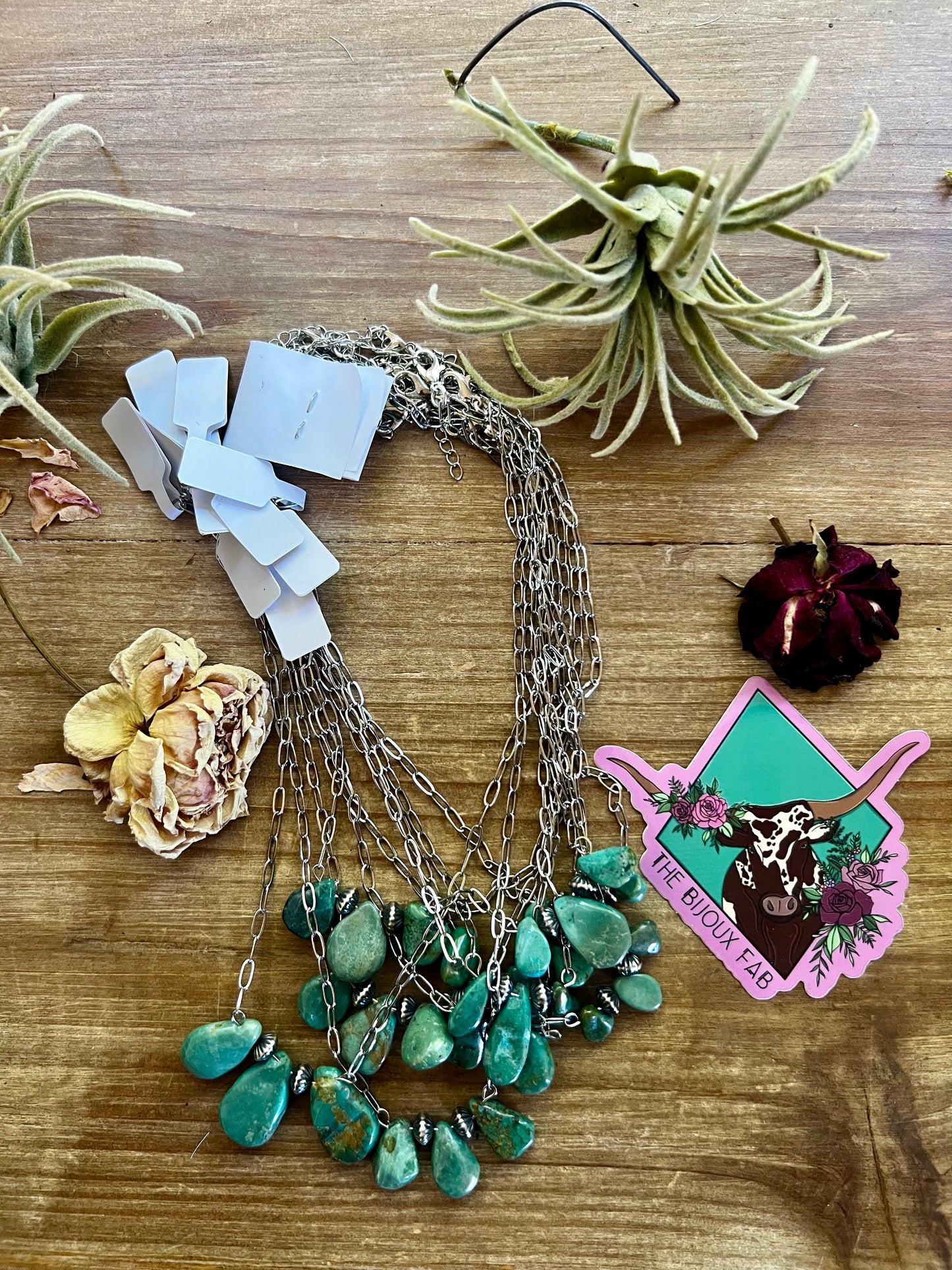 14 inch chain real turquoise and Navajo saucer