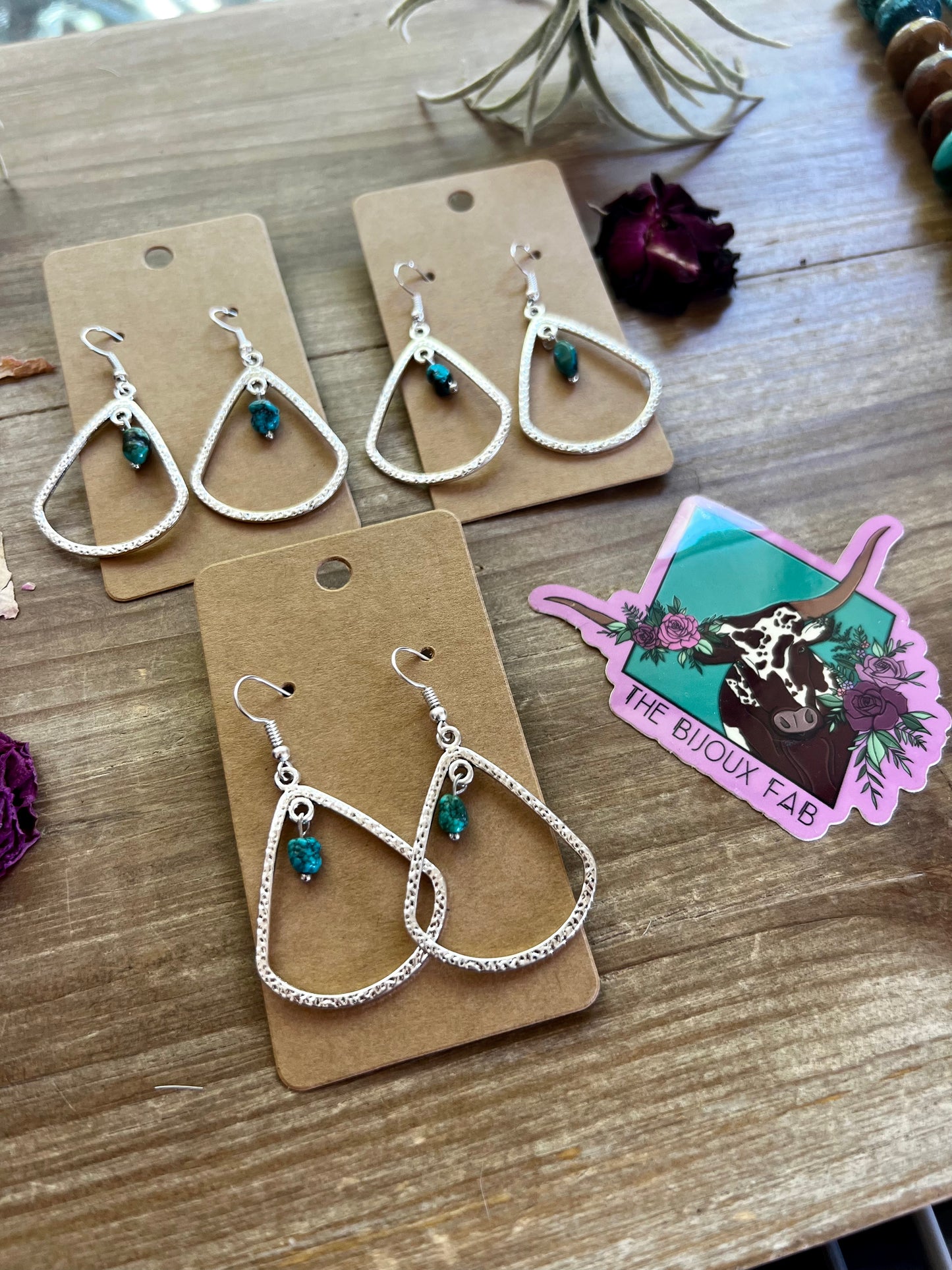 Turquoise nuggets and Dangle earrings