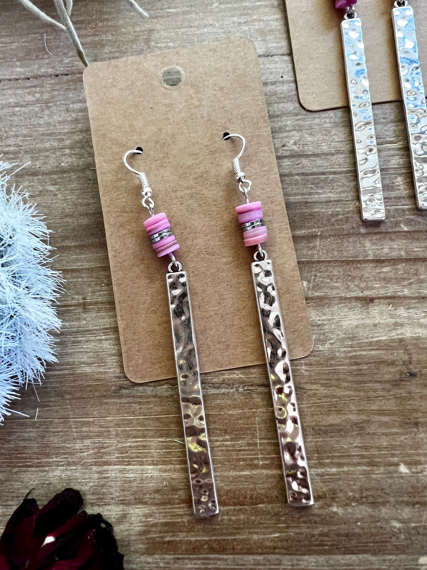 Pink valentines earrings