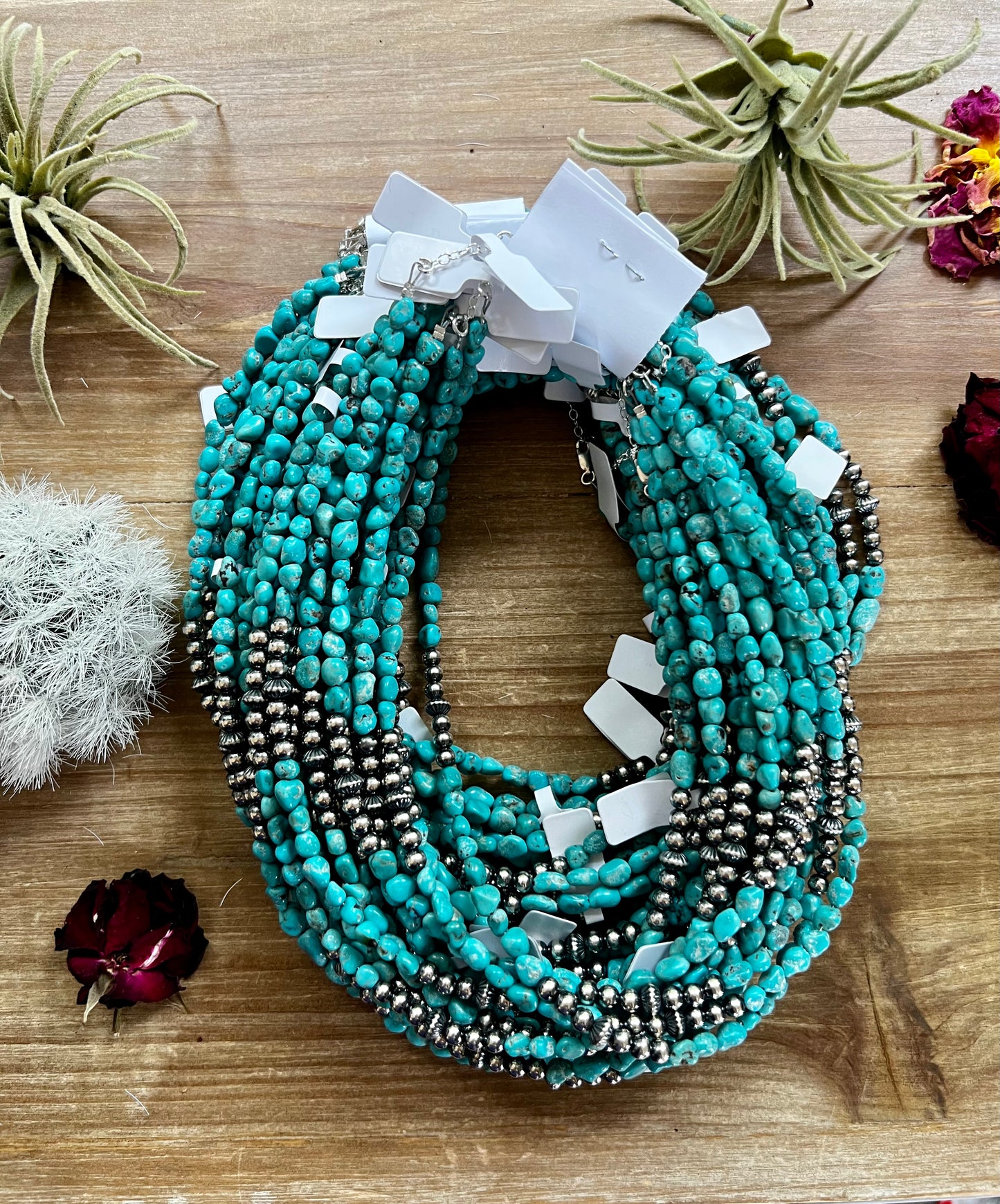 16 inch turquoise necklace and Navajo