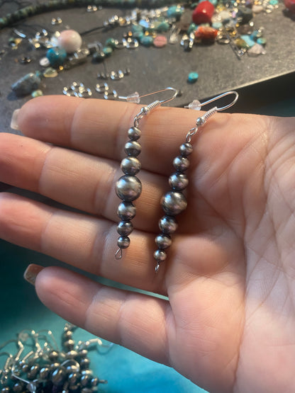 All Sterling Silver Pearls earrings dangle simple