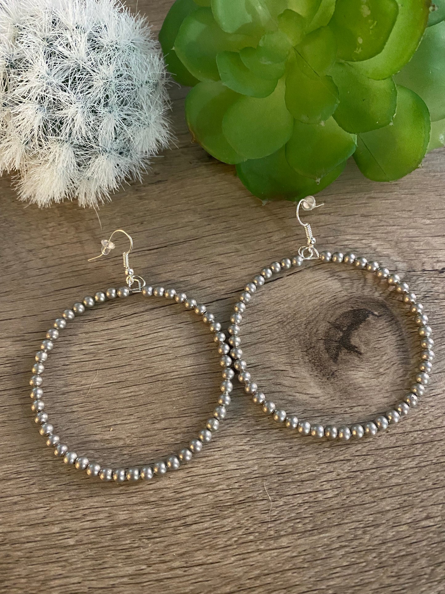 All silver plated hoop earrings