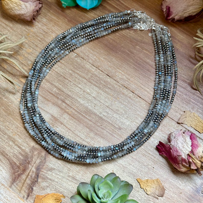 Faceted Moonstone Necklace – 19" 3mm