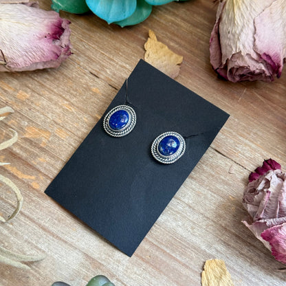 40 - Sterling Silver Lapis Lazuli Stud Earrings by Shay Pfeiffer