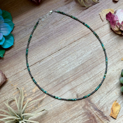 Faceted African Turquoise Necklace – 19"  – 3mm