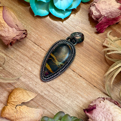 MJ Black Jack Turquoise Pendant