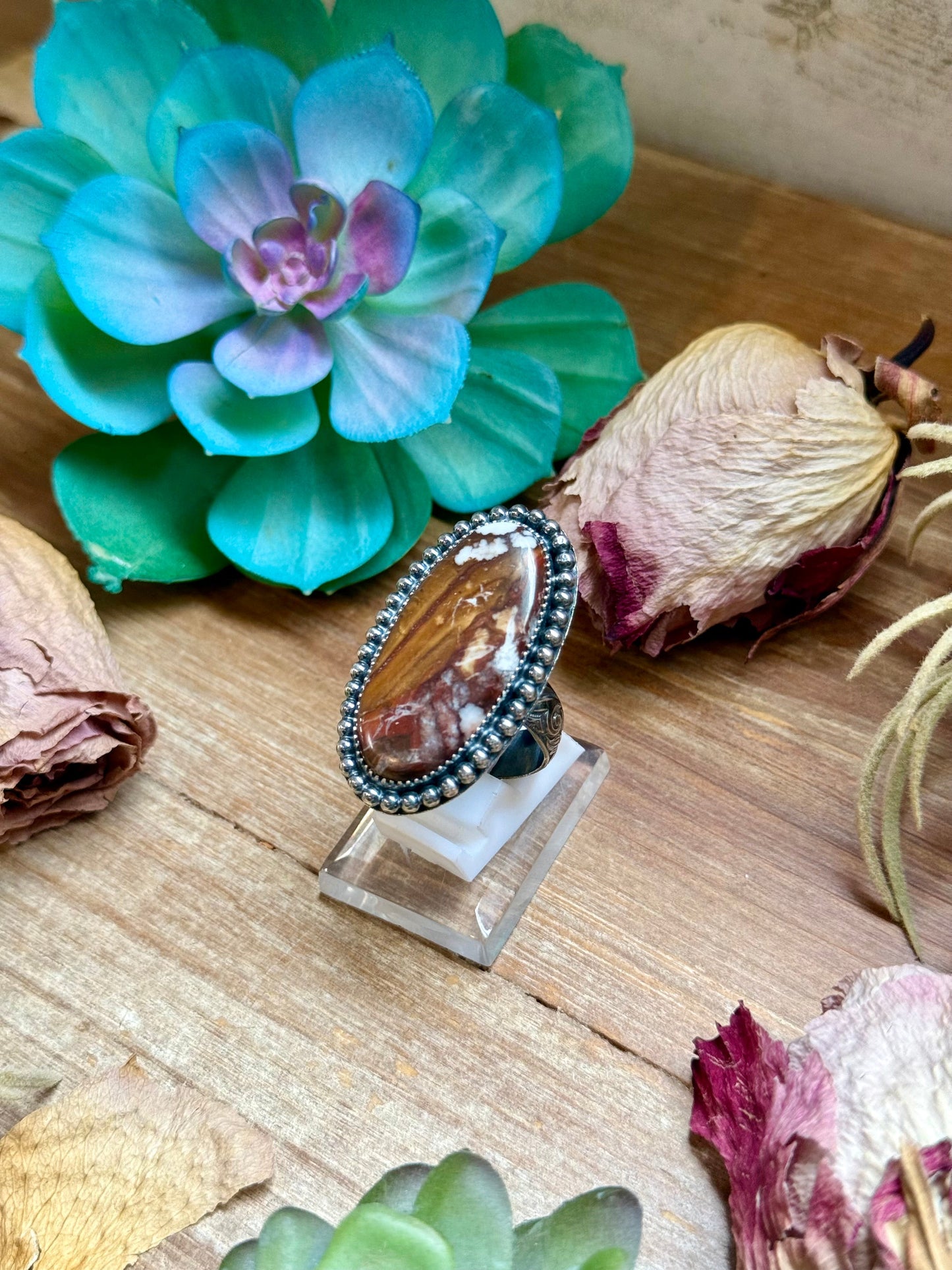 MJ Wild Horse Sterling Silver Ring – Adjustable Oval