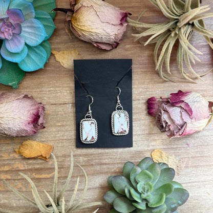 Sterling Silver Wild Horse Jasper Dangle Earrings – Handmade by Artist Jason Ogg
