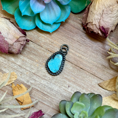 FREE Sterling Silver Necklace + MJ Freeform Bright Blue Turquoise Charm