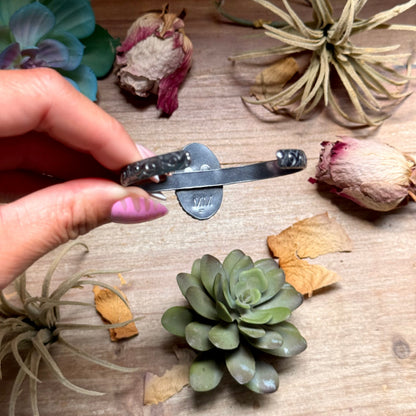 Show moreShow lessMJ Purple Spiny Cuff – Sterling Silver