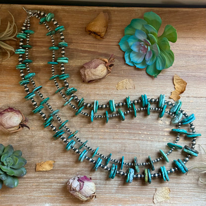 Jaci  Two-Necklace Graduated Blue-Green Turquoise Showstopper Stack