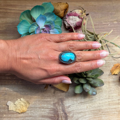MJ Ring - Turquoise Oval Adjustable Ring
