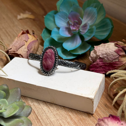 Show moreShow lessMJ Purple Spiny Cuff – Sterling Silver