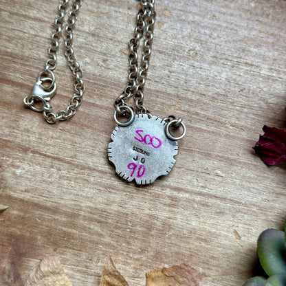 90 - Sterling Silver Indian Head Penny Framed Fixed Chain Necklace by Jason Ogg
