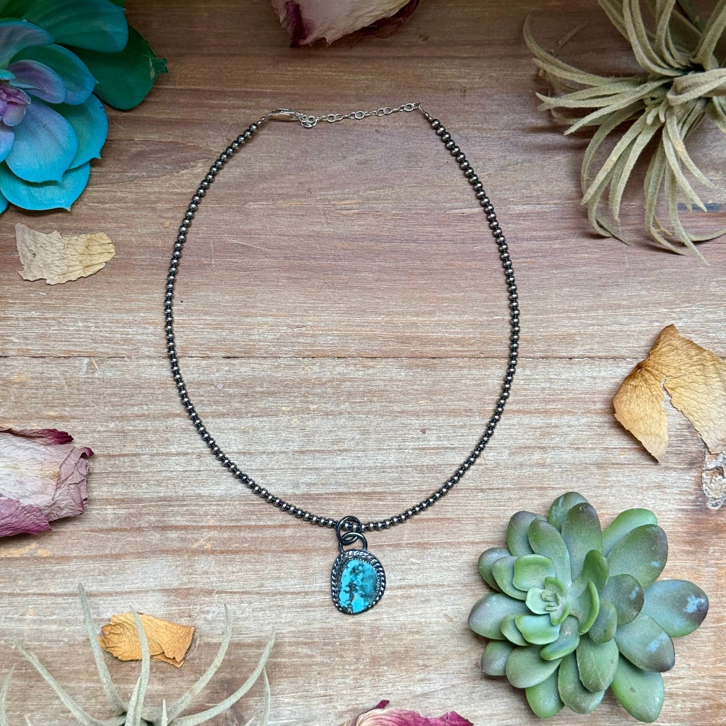FREE Sterling Silver Necklace + MJ Sky Blue Turquoise Matrix Charm
