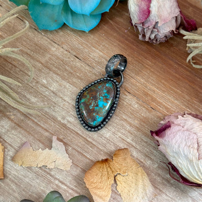 MJ Freeform Turquoise Pendant – Sterling Silver