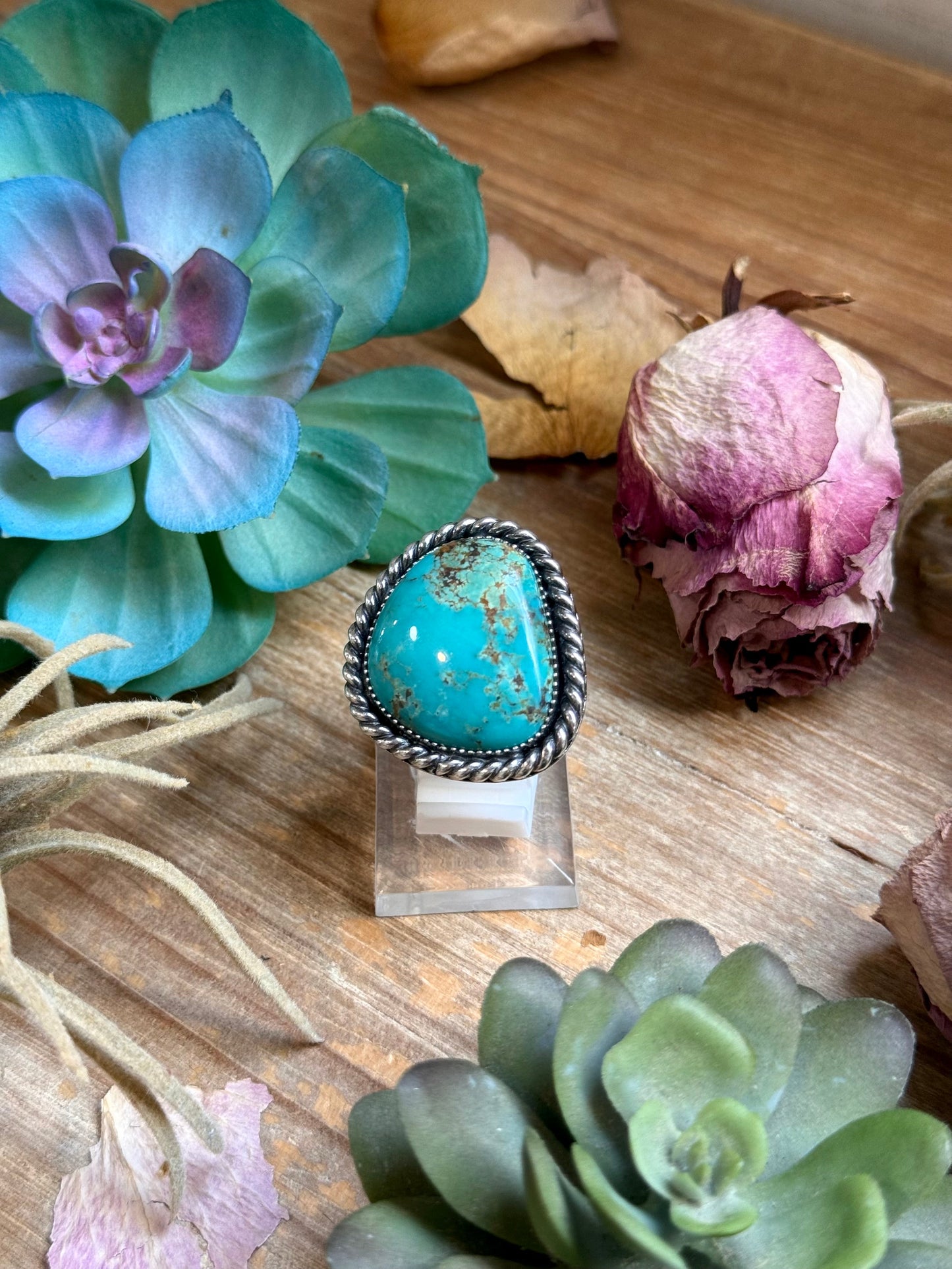 Mj Ring - Turquoise Free Form Adjustable Ring