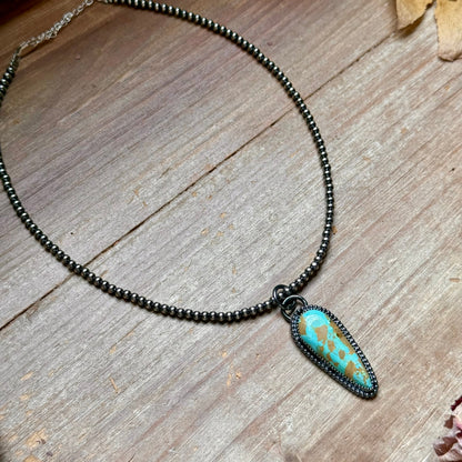 FREE Sterling Silver Pearl Necklace + MJ Royston Turquoise Pendant