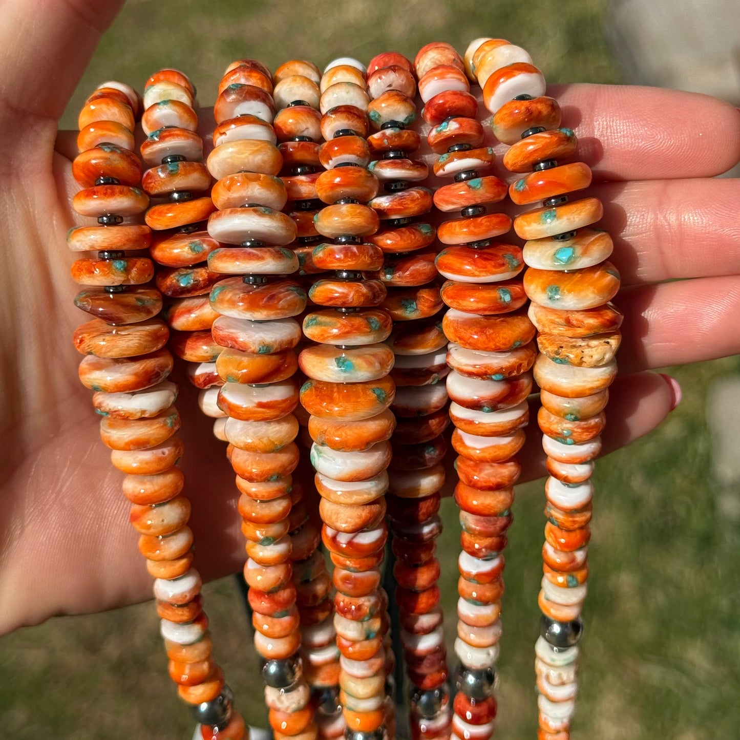 22” Spiny & Turquoise Graduated Necklace