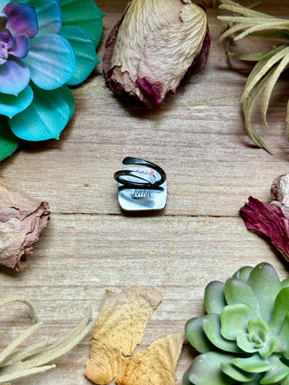 MJ Purple Spiny Oyster Sterling Silver Ring – Square