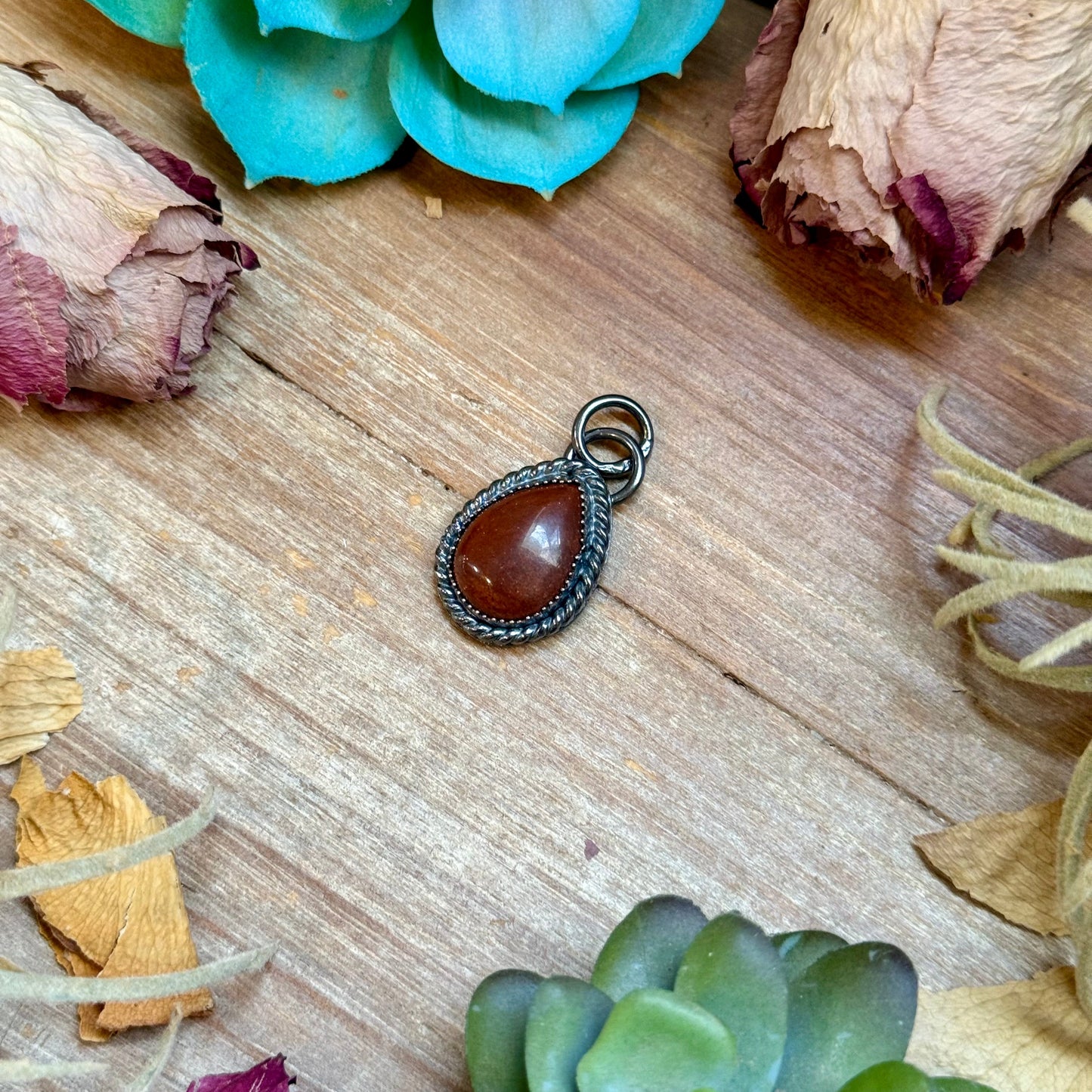 FREE Sterling Silver Necklace + MJ Brown Wild Horse Teardrop Charm