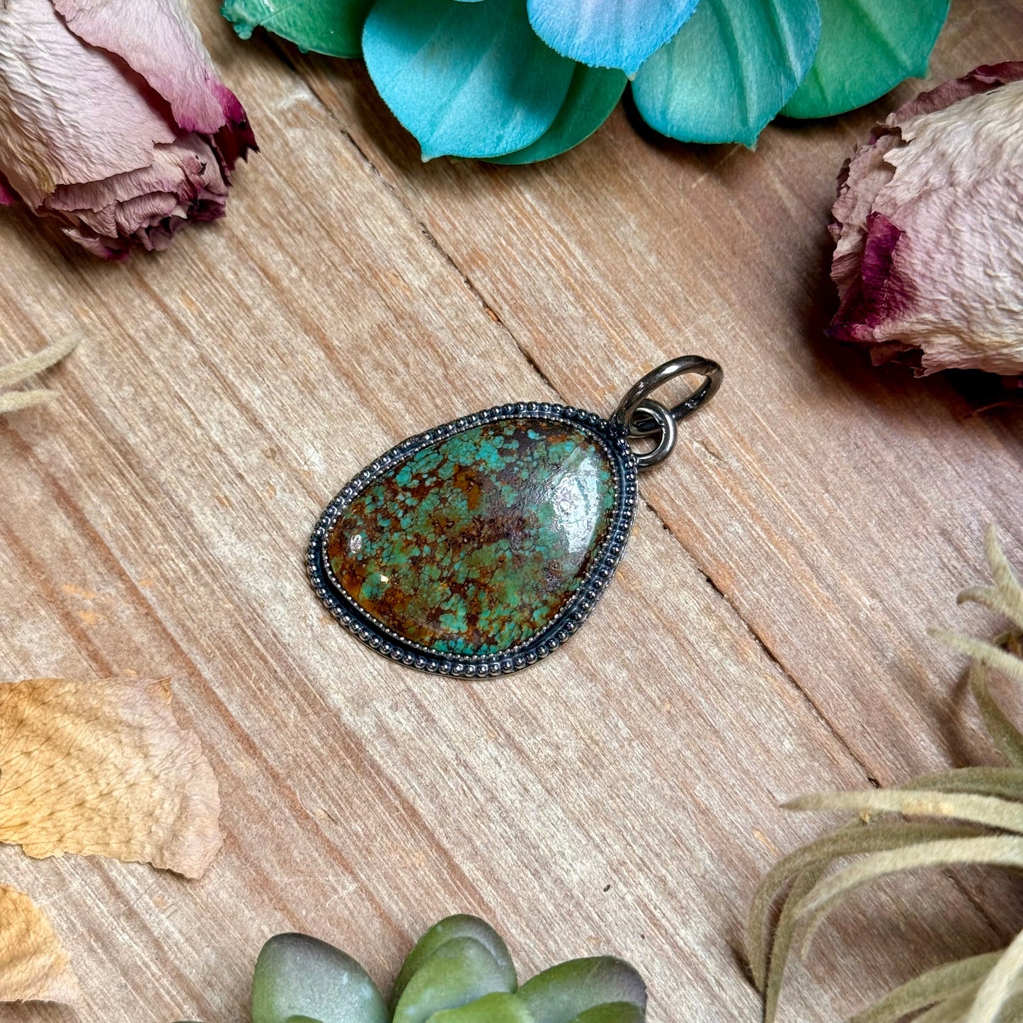 MJ Freeform Turquoise Pendant – Sterling Silver