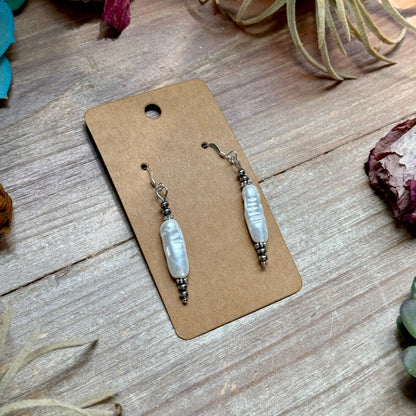 Mother of Pearl & Sterling Silver Dangle Earrings