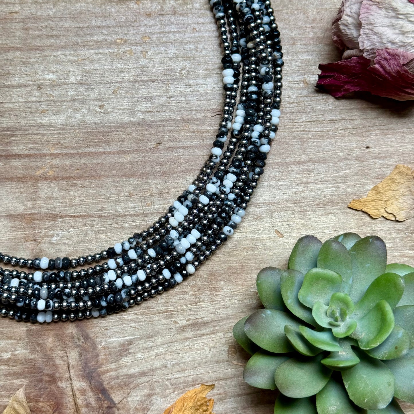 Faceted Zebra Jasper Necklace – 19" + Extender – 3mm