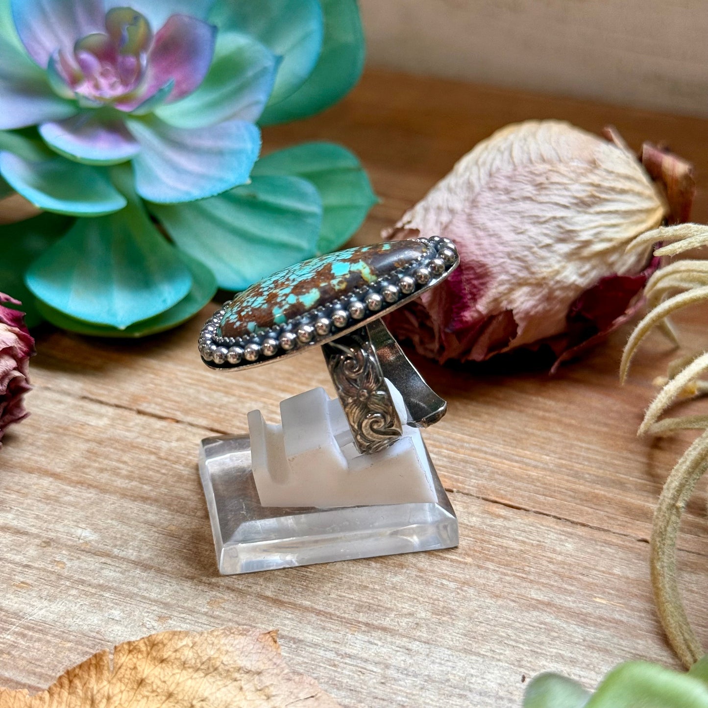MJ Freeform Turquoise Ring – Sterling Silver