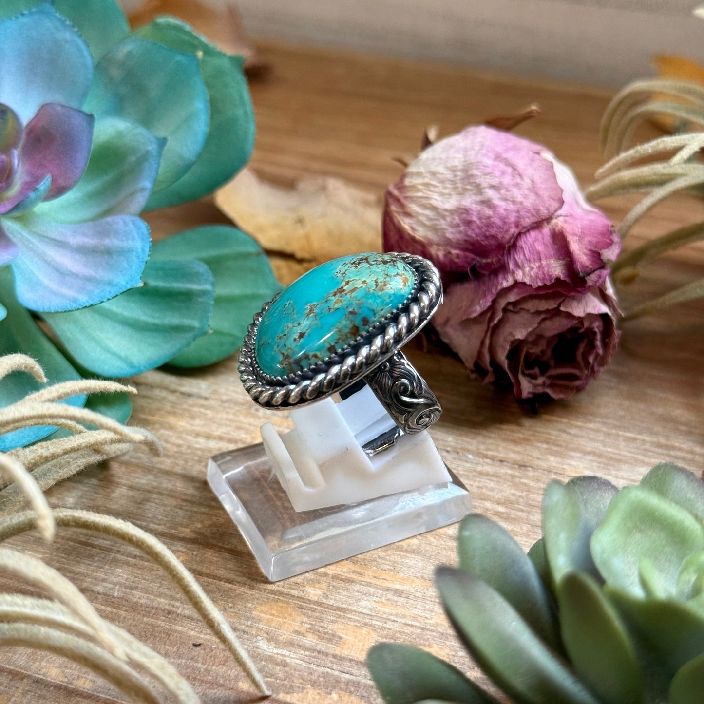 Mj Ring - Turquoise Free Form Adjustable Ring