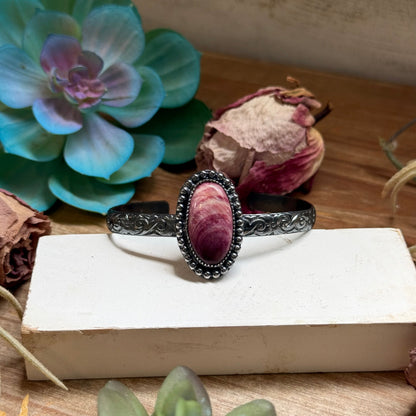 Show moreShow lessMJ Purple Spiny Cuff – Sterling Silver