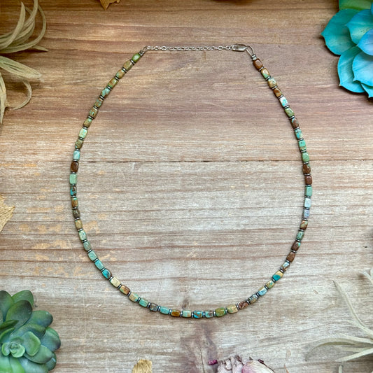 NEW Tube Turquoise & Hematite Necklace – 18"