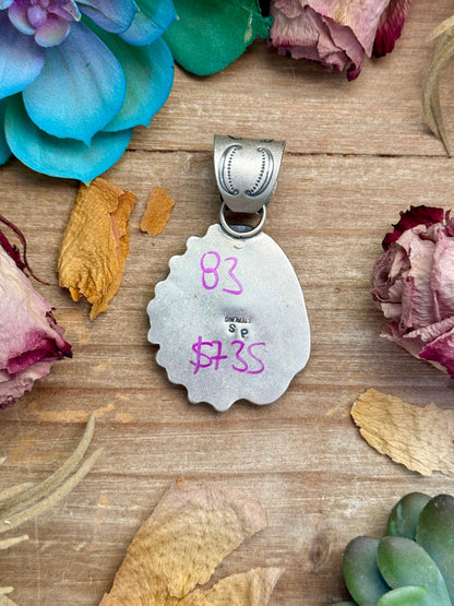 83 - Sterling Silver Red Spiny Oyster Chief Head Pendant by Shay Pfeiffer