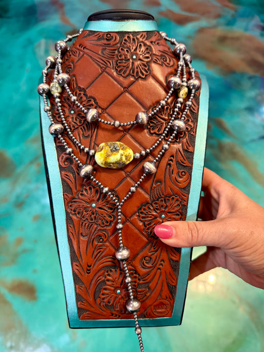 Jaci Stack – Palomino Variscite & Sterling Silver Necklaces