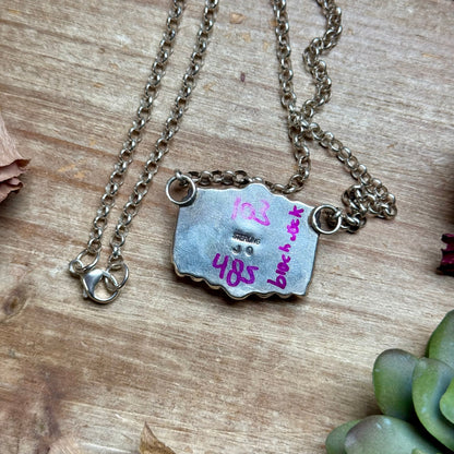 103 - Sterling Silver Blackjack Turquoise Bar Necklace by Jason Ogg