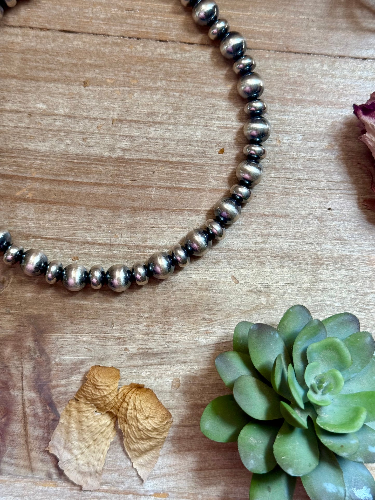 14 inch Choker 10mm and 10mm Saucer Sterling Silver Pearls Necklace