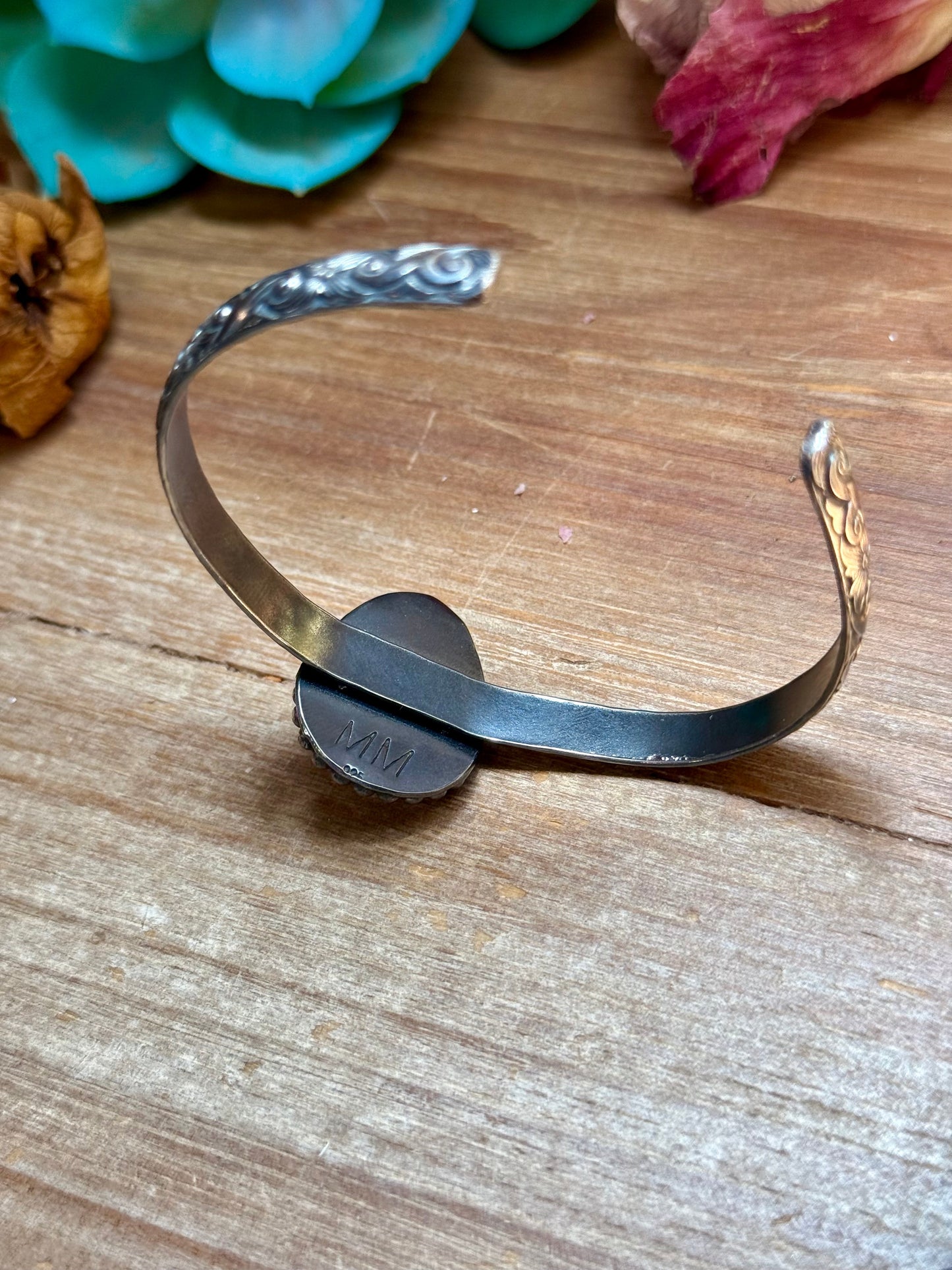 MJ Black Jack Turquoise Sterling Silver Cuff