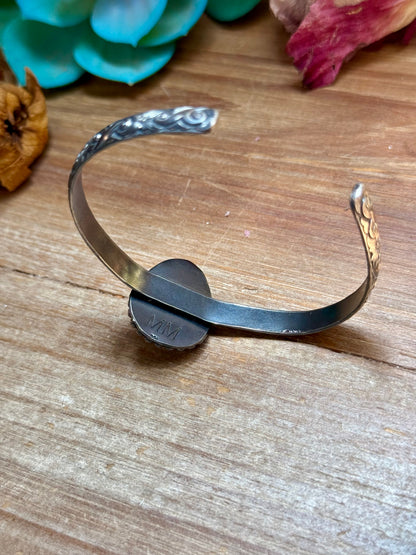 MJ Black Jack Turquoise Sterling Silver Cuff