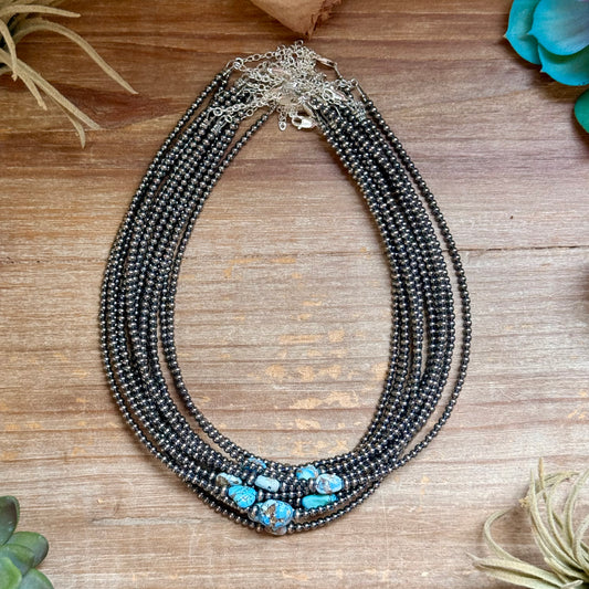 Golden Hills Turquoise & Sterling Silver Pearl Necklace