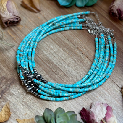 Variscite Heishi Necklace – 14" Best seller