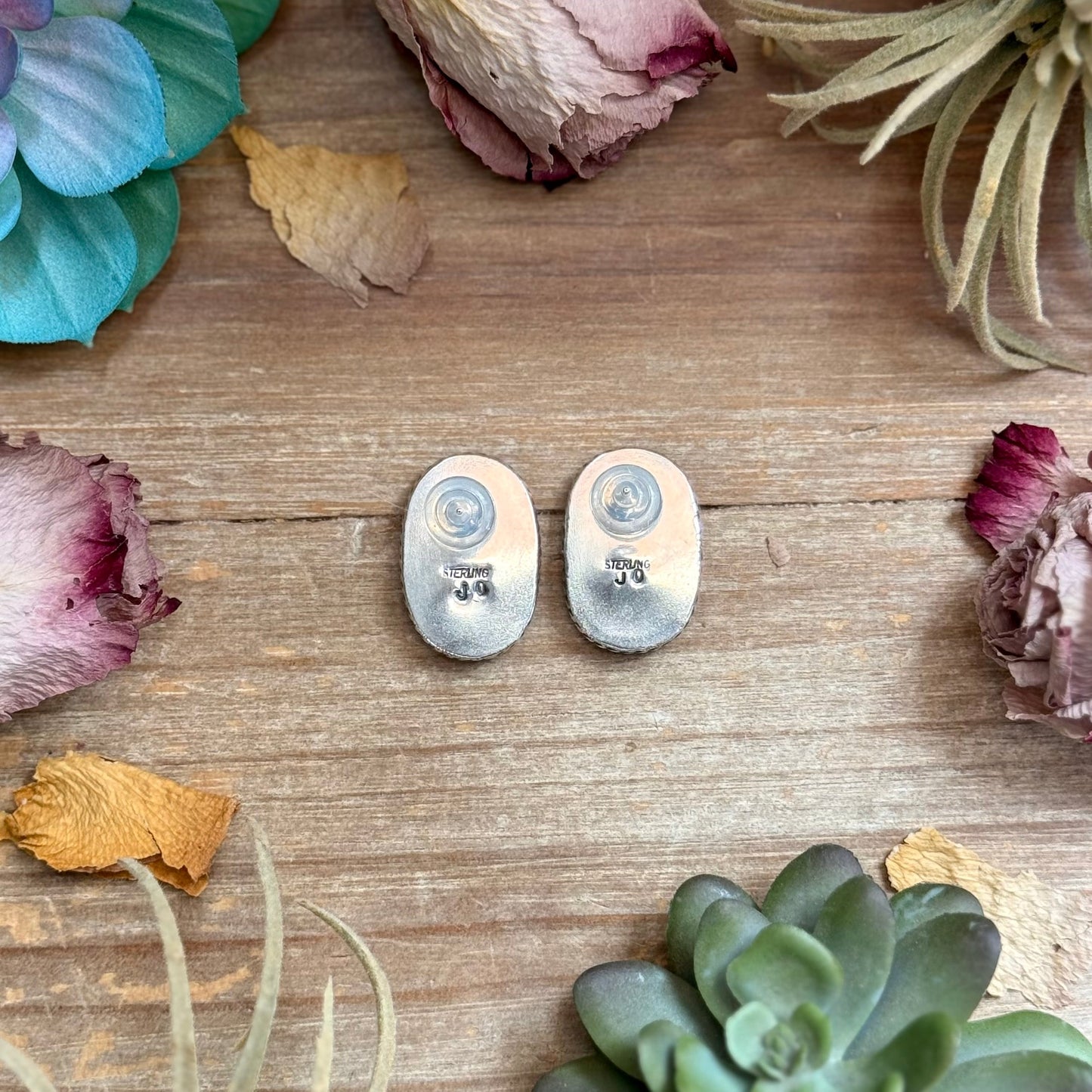 50 - Sterling Silver Red Buffalo Stud Earrings by Jason Ogg